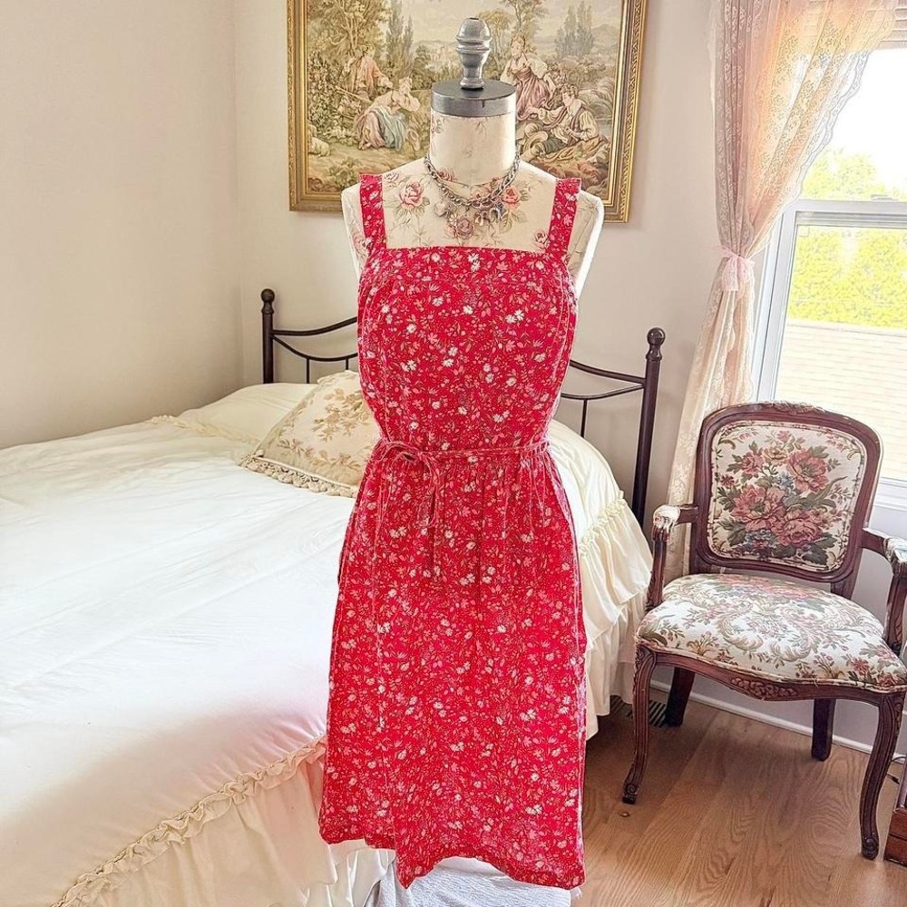 Red Floral sundress  60s Dash About red‎ floral sundress size 14